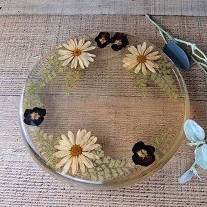 Vintage Floral Lucite Trivet